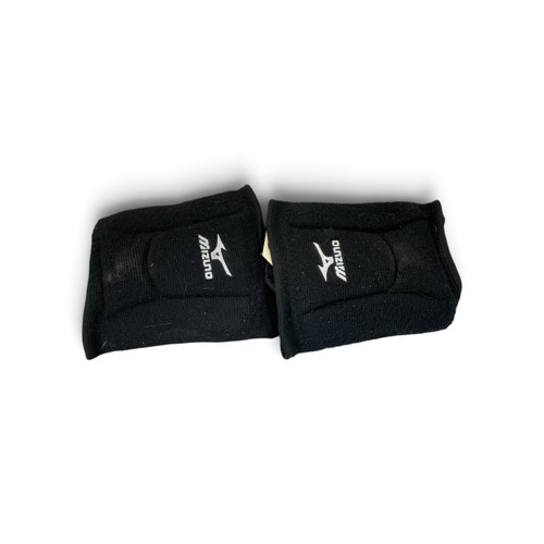 Vist Large View of Product Image Which is Used Mizuno Volleyball (VB) Knee Pads Black Large (LG), front view, pair