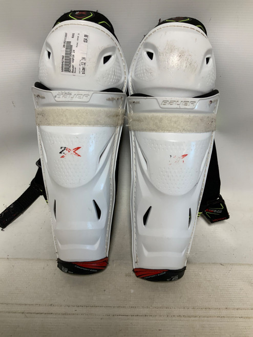 Vist Large View of Product Image Which is Used Bauer VAPOR 2X Junior Shin Guards White 12"