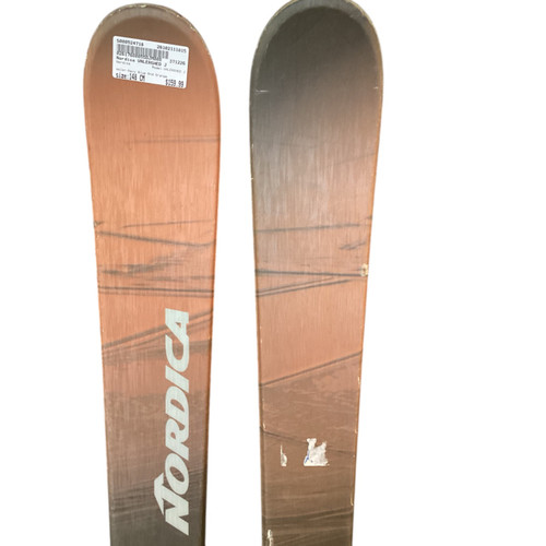 Vist Large View of Product Image Which is Used Nordica UNLEASHED J Boys DH Ski/Binding Navy Blue And Orange 148 cm
