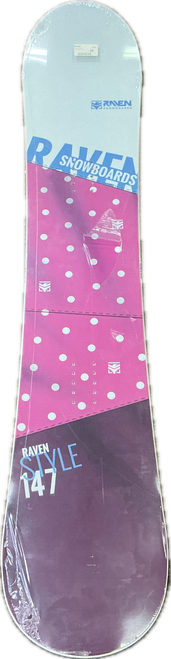 Vist Large View of Product Image Which is Used RAVEN STYLE Womens Snowboard Only Pink And White 147 cm