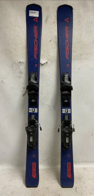 Vist Large View of Product Image Which is Used Fischer THE CURV Boys DH Ski/Binding Navy Blue 110 cm