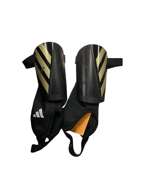 Vist Large View of Product Image Which is Used Adams Soccer Shin Guards Youth Black SM
