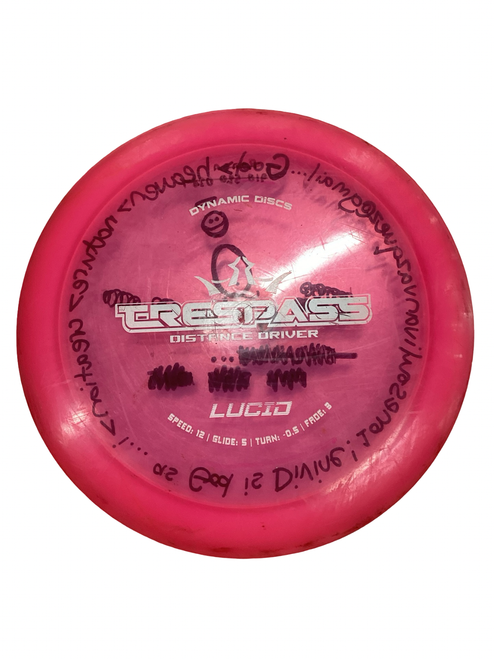 Vist Large View of Product Image Which is Used Dynamic Discs LUCID TRESPASS Disc Golf Driver Pink