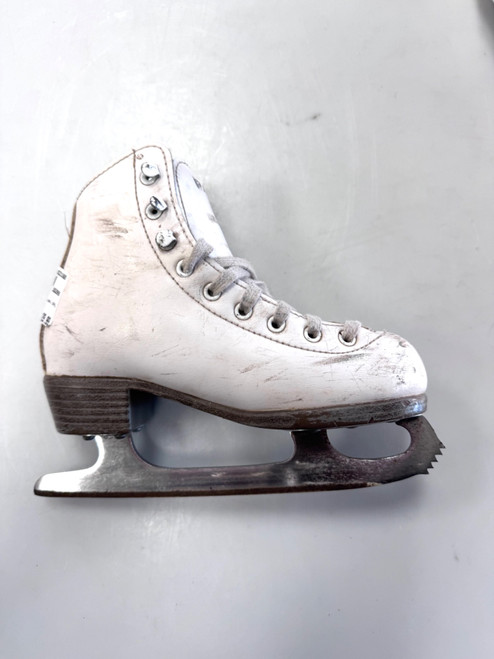 Vist Large View of Product Image Which is Used Riedell OPAL Girls Figure Skate White Youth 13.0