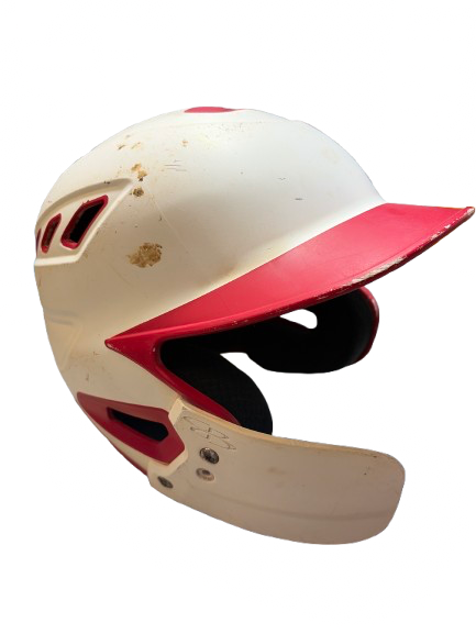 Vist Large View of Product Image Which is Used BoomBah BOOMBAH BATTING HELMET Batting Helmet No Mask Red And White M/L