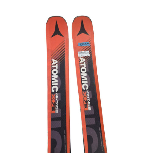 Vist Large View of Product Image Which is Used Atomic VANTAGE X75 SKIS/ LITHIUM 10 BIND 170 CM Mens Skis Only Red 170 cm