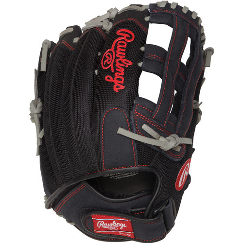 Vist Large View of Product Image Which is New Rawlings Renegade 13" Baseball/Softball Glove Left Hand Throw (LHT) Black, back view