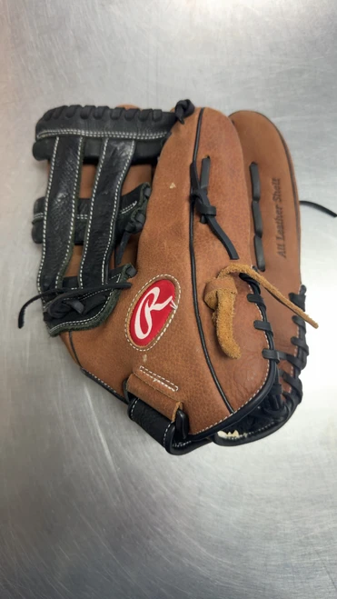 Vist Large View of Product Image Which is Used Rawlings PREMIUM SERIES BB/SB Glove RH Throw Brown 13"