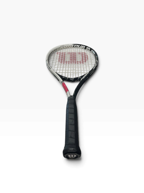 Vist Large View of Product Image Which is Used Wilson TOUR SLAM Adult Tennis Racquet Black 4 1/2"