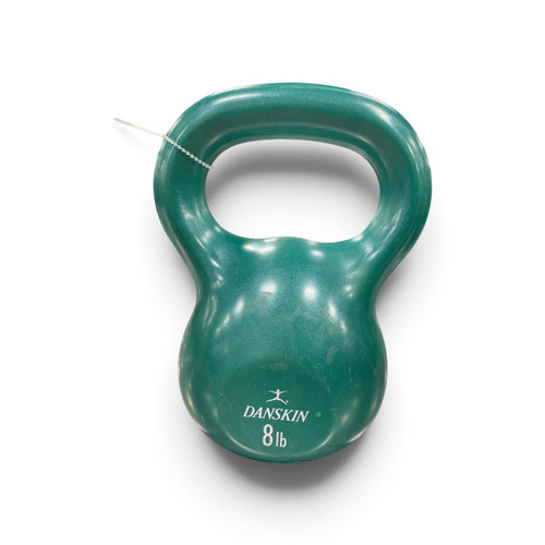 Vist Large View of Product Image Which is Used Danskin Kettle Dumbbell Kettlebell (Each) Green 8 lb Vinyl Coated, front view
