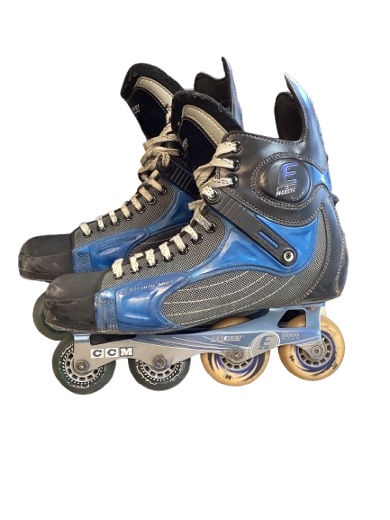 Vist Large View of Product Image Which is Used CCM RUSH Senior Aggressive Skates Black Senior 12