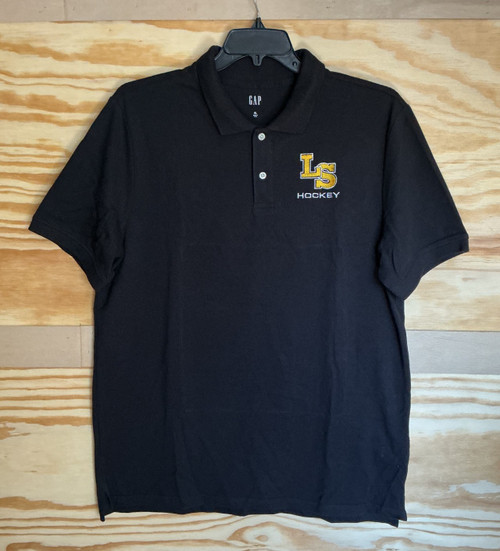 Vist Large View of Product Image Which is New LS HOCKEY POLO BLK XL