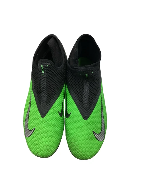 Vist Large View of Product Image Which is Used Nike PHANTOMVSN Soccer Cleats Black And Green Senior 7.5