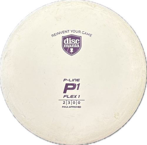 Vist Large View of Product Image Which is Used Discmania P-LINE P1 FLEX 1 Disc Golf Putter White