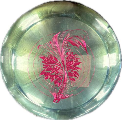 Vist Large View of Product Image Which is Used Discraft OTB NUKE SWIRL Disc Golf Driver Teal