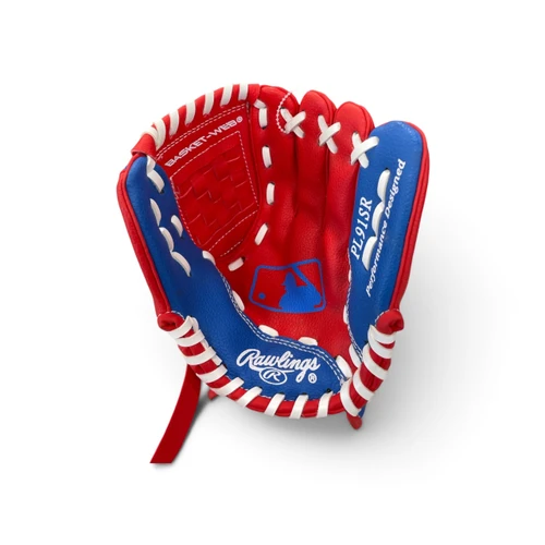 Vist Large View of Product Image Which is Used Rawlings PL91SR BB/SB Glove RH Throw Red 9"