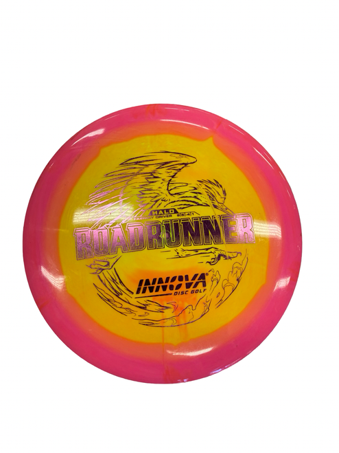 Vist Large View of Product Image Which is Used Innova HALO ROADRUNNER Disc Golf Driver Yellow
