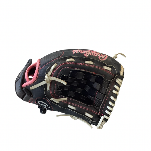 Vist Large View of Product Image Which is Used Rawlings FASTPITCH RH Throw Fastpitch Gloves Black 11 1/2"