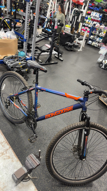 Vist Large View of Product Image Which is Used Mongoose EXHIBIT 29 Hybrid/City Bike Mens Navy Blue 47-48cm - XXS Frame