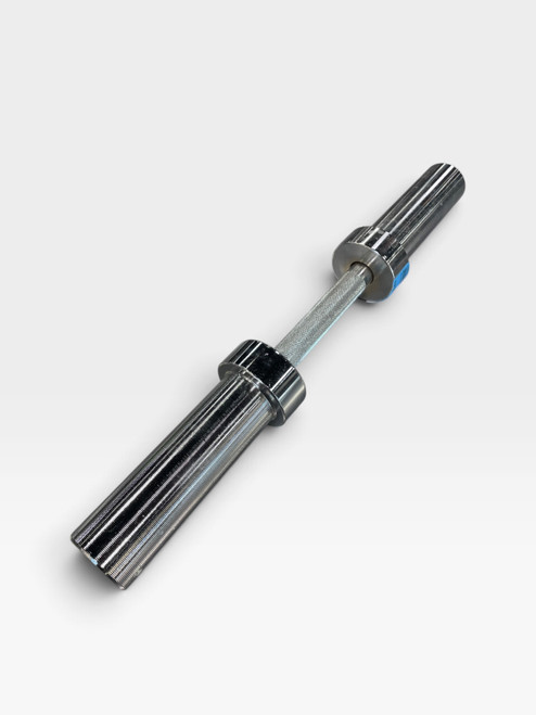Vist Large View of Product Image Which is Used Olympic Dumbbell Handle 20" Chrome for 2" Olympic Plates, full length view