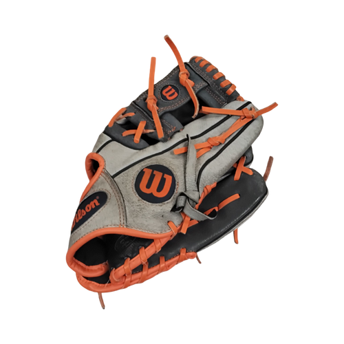 Vist Large View of Product Image Which is Used Wilson A450 BB/SB Glove RH Throw Grey 11 1/2"