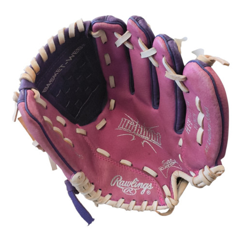 Vist Large View of Product Image Which is Used Rawlings HIGHLIGHT BB/SB Glove RH Throw Purple 10"