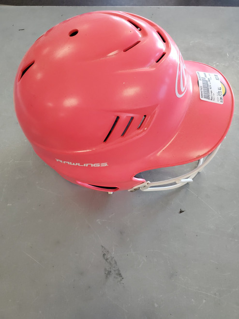 Vist Large View of Product Image Which is Used Rawlings RCFH Batting Helmet w/Mask Pink 