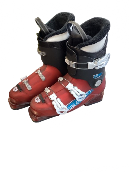Vist Large View of Product Image Which is Used Salomon T3 Boys DH Ski Boot Red 255 MP - M07.5 - W08.5