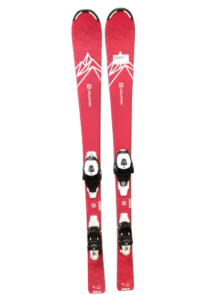 Vist Large View of Product Image Which is Used Salomon QST Boys DH Ski/Binding Navy Blue 130 cm