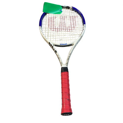 Vist Large View of Product Image Which is Used Wilson WHITE RACQUET Adult Tennis Racquet White 4 1/4"