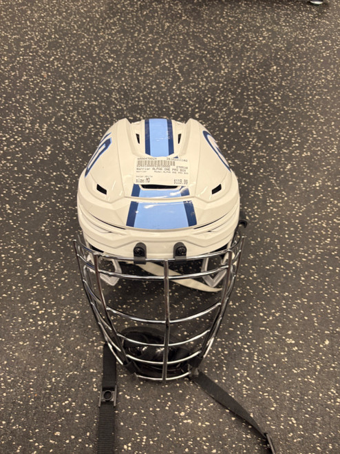 Vist Large View of Product Image Which is Used Warrior ALPHA ONE PRO BOX Lacrosse Helmet White MD