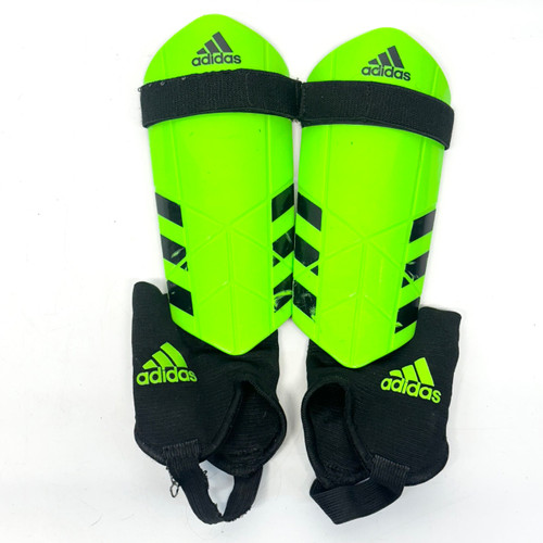 Vist Large View of Product Image Which is Used Adidas Soccer Shin Guards Junior Neon Green LG