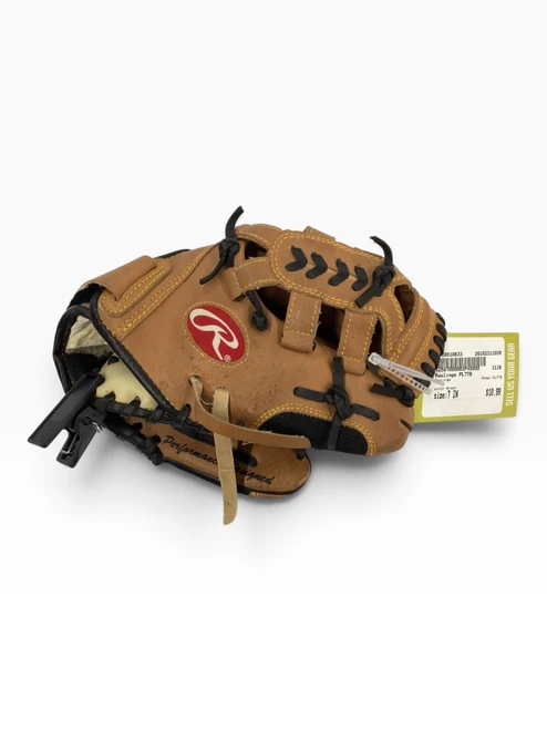 Vist Large View of Product Image Which is Used Rawlings PL7TB BB/SB Glove RH Throw Brown 7"