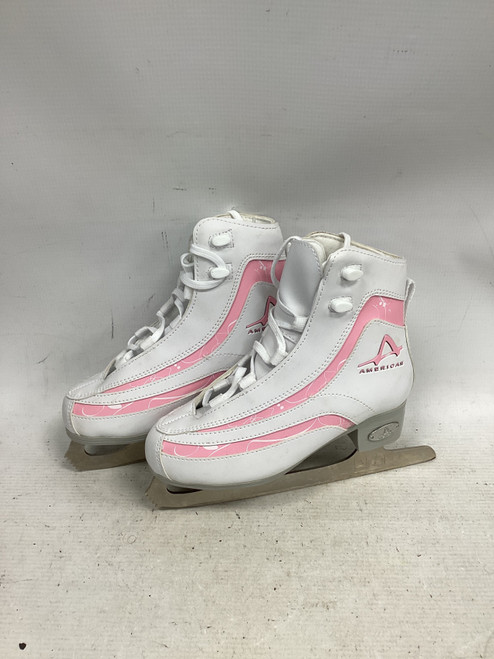 Vist Large View of Product Image Which is Used American Athletic FIGURE SKATES Girls Figure Skate Pink And White Junior 03