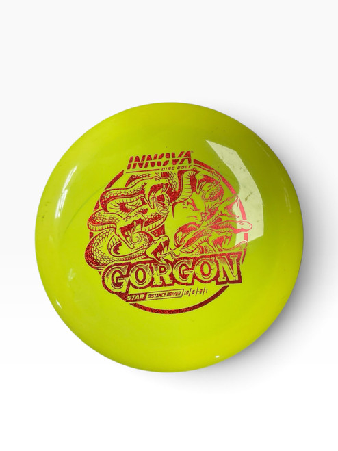 Vist Large View of Product Image Which is Used Innova STAR GORGON Disc Golf Driver Yellow 174g