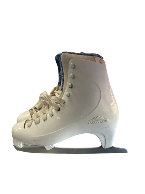 Vist Large View of Product Image Which is Used Lake Placid PLASTIC WHITE WomensFigure Skate White Senior 10