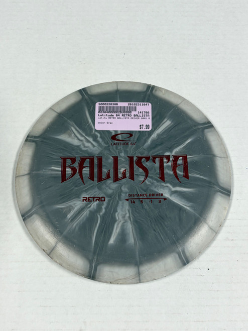 Vist Large View of Product Image Which is Used Latitude 64 RETRO BALLISTA DRIVER GRAY RED Disc Golf Driver Grey