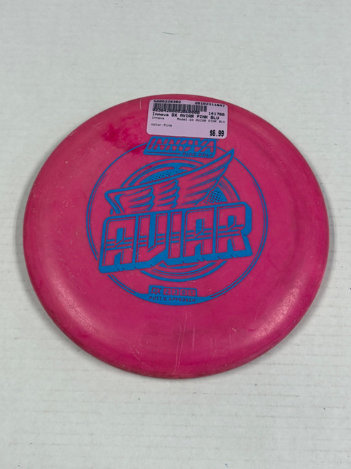 Vist Large View of Product Image Which is Used Innova DX AVIAR PINK BLU Disc Golf Putter Pink