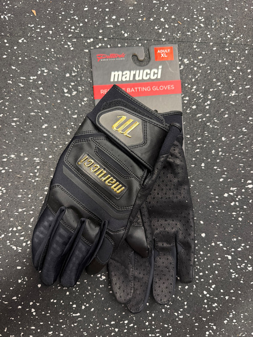 Vist Large View of Product Image Which is Used Marucci BB/SB Batting Gloves Black XL