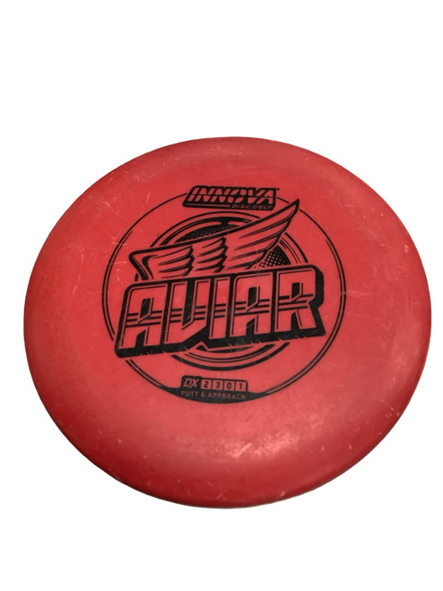 Vist Large View of Product Image Which is Used Innova DX AVIAR Disc Golf Putter Red