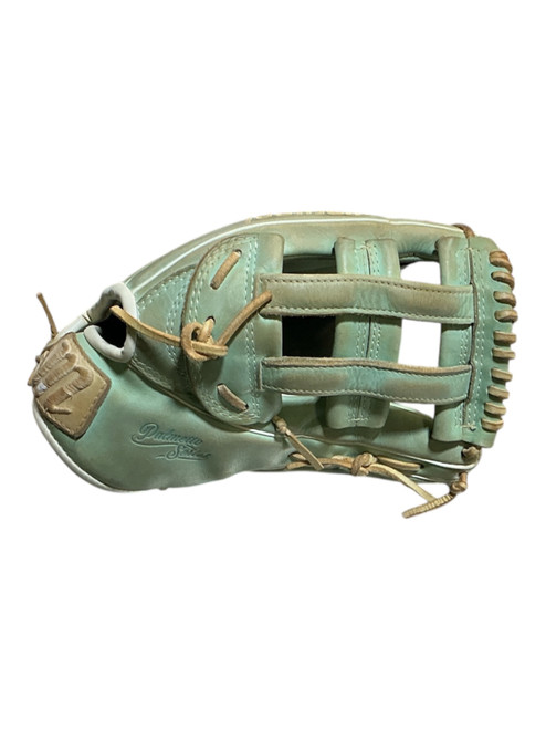 Vist Large View of Product Image Which is Used Marucci PALMETTO SERIES M TYPE BB/SB Glove RH Throw Turquoise 12 3/4"