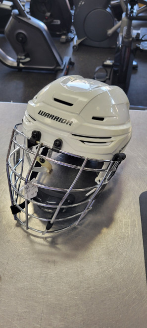 Vist Large View of Product Image Which is Used Warrior BOX LACROSSE Lacrosse Helmet White MD