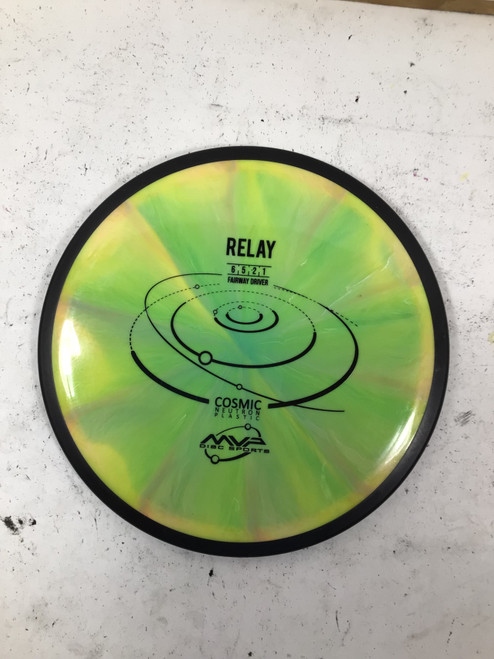 Vist Large View of Product Image Which is Used MVP COSMIC NEUTRON RELAY Disc Golf Driver Yellow 167g