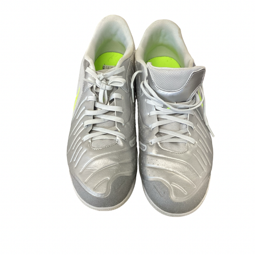 Vist Large View of Product Image Which is Used Nike TIEMPO LEGEND Soccer Indoor Shoes Silver Senior 11.5