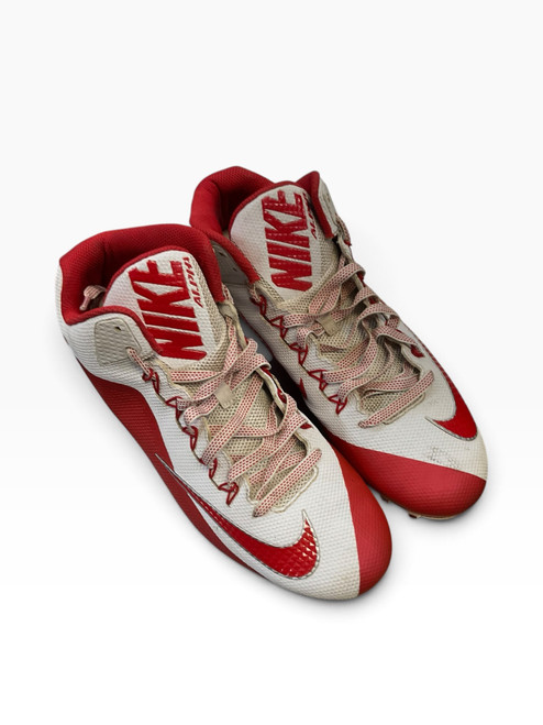 Vist Large View of Product Image Which is Used Nike ALPHA PRO 2 MID TD Adult FB Cleats Red Senior 12.5