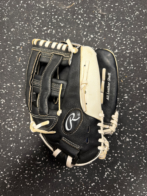 Vist Large View of Product Image Which is Used Rawlings HFP125HBW BB/SB Glove RH Throw Black 12 1/2"