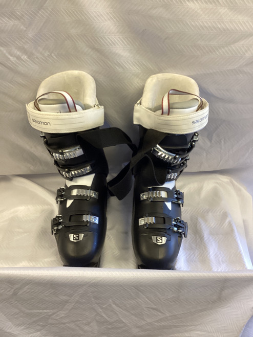 Vist Large View of Product Image Which is Used Salomon S PRO HV Womens DH Ski Boot Black 250 MP - M07 - W08. Black and White. 