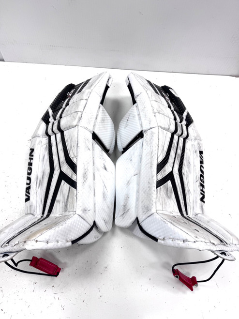 Vist Large View of Product Image Which is Used Vaughn V10 30 PLUS 2 Goalie Leg Pads Inter White 30"