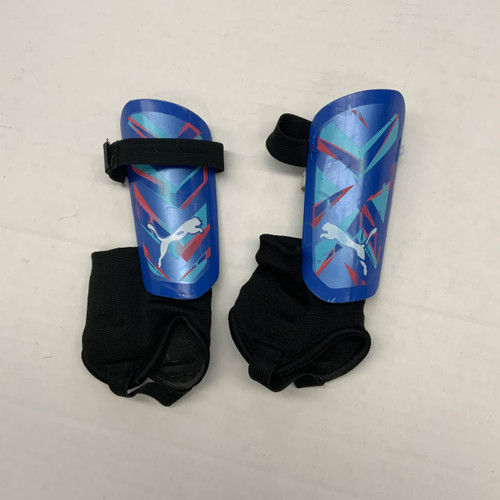 Vist Large View of Product Image Which is Used Puma Soccer Shin Guards Junior Royal Blue Junior