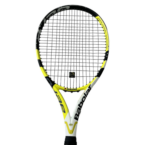 Vist Large View of Product Image Which is Used Babolat AERO PRO DRIVE Adult Tennis Racquet Yellow 4 3/8"